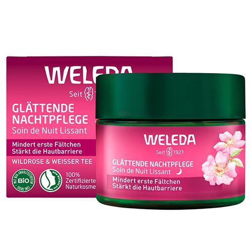 WELEDA glättende Nachtpflege Wildrose & weißer Tee